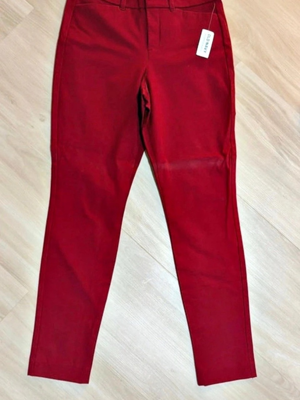 Old Navy High-Rise Pixie Skinny Secret-Smooth Pockets Pants Red Medium